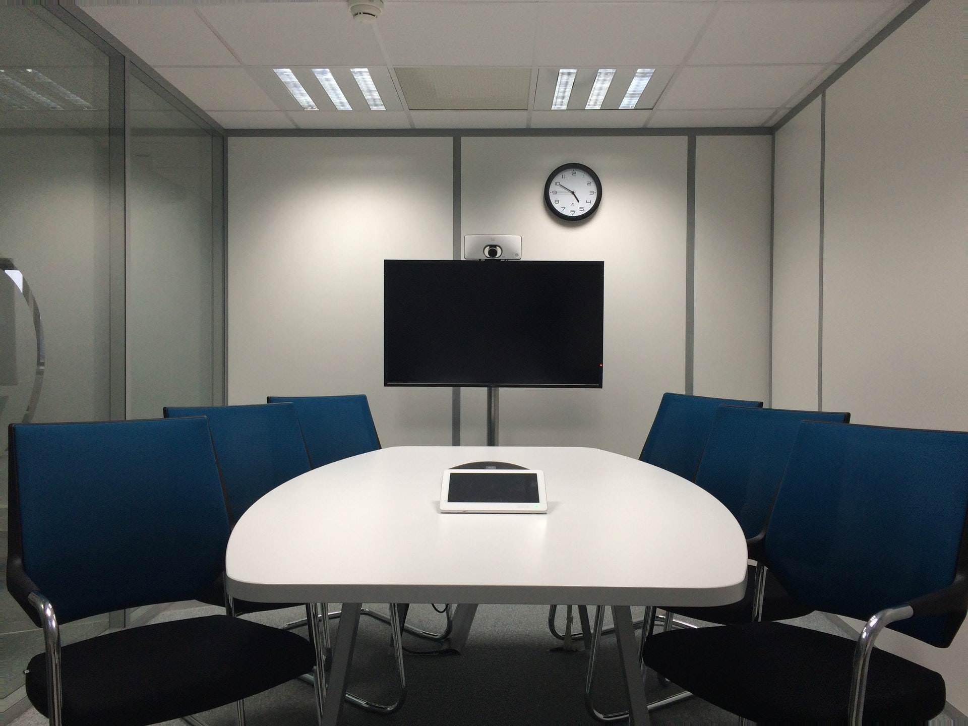 Boardroom and computer monitor