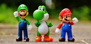 Mario, Luigi, and Yoshi Nintendo figures