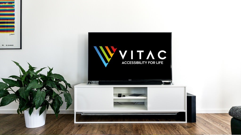 Television screen showing VITAC's Logo