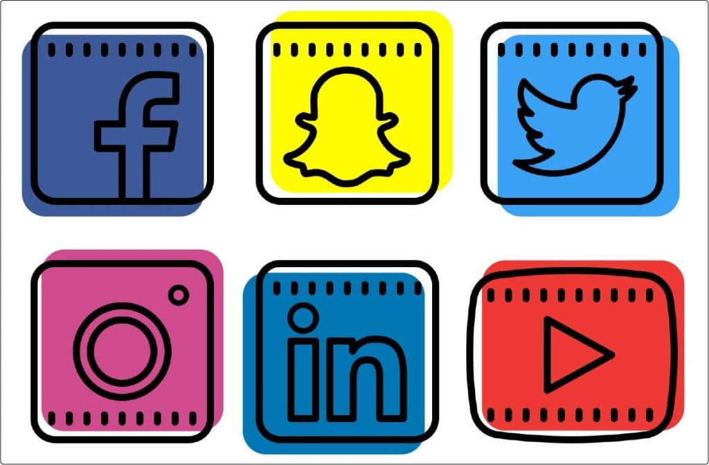 Collage of social media logos