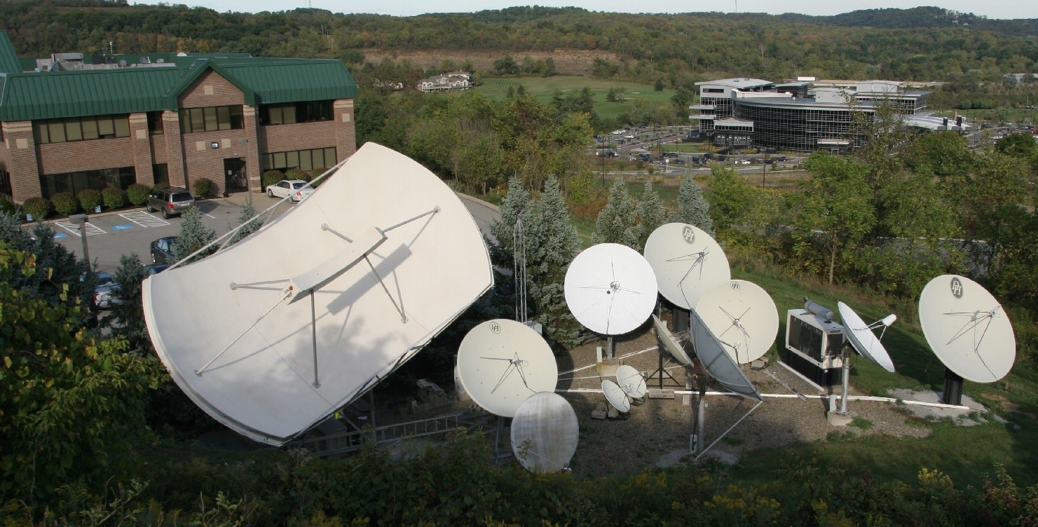 Exterior photo of VITAC's Canonsburg Office with satellite dishes