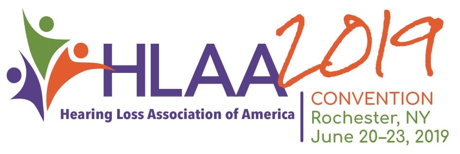 Hearing Loss Association of America conference logo, showing the HLAA logo and the Rochester location