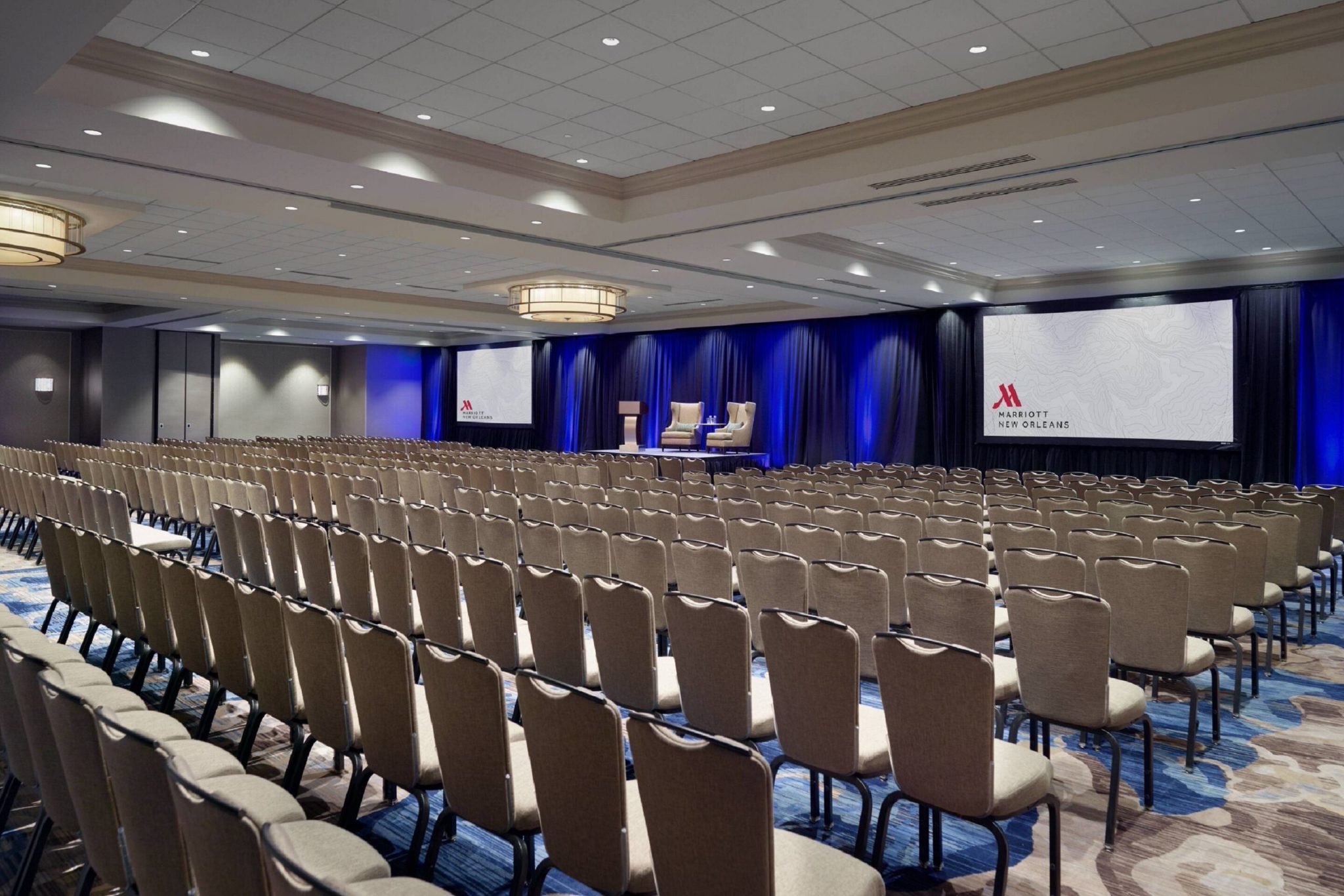 Interior of the New Orleans Marriott conference center
