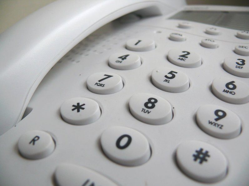 Close-up of buttons on a telephone