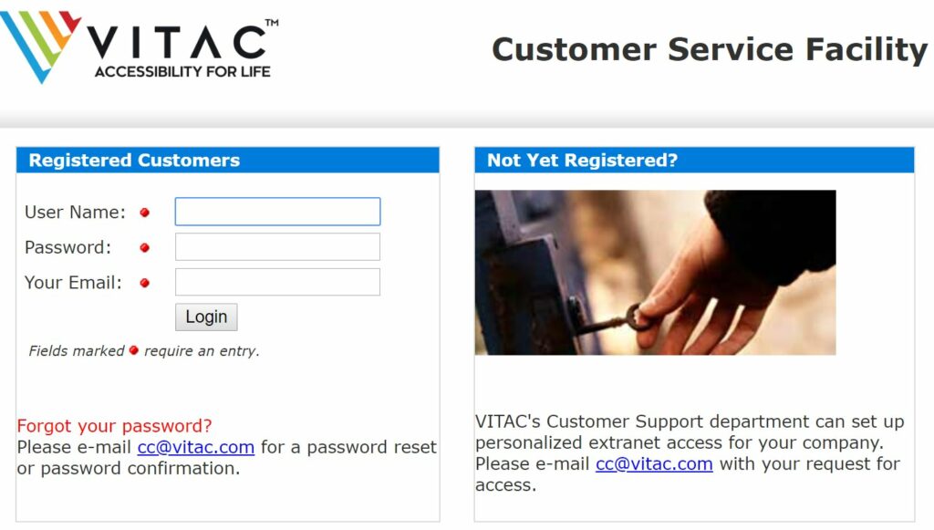 Screenshot of VITAC's caption ordering website