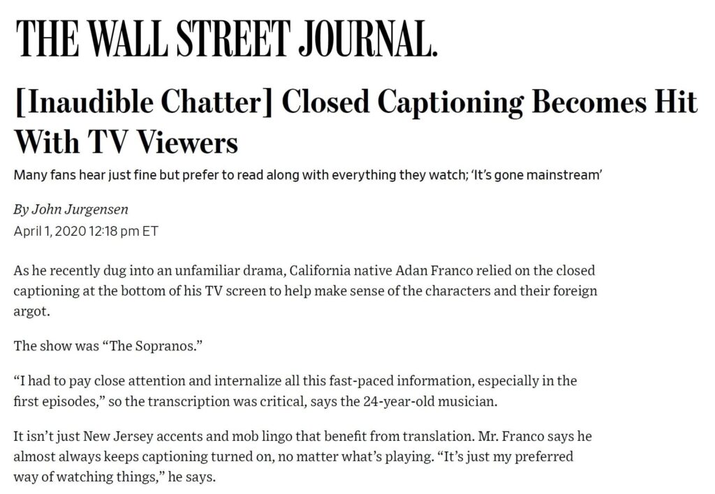 Wall Street Journal page with article