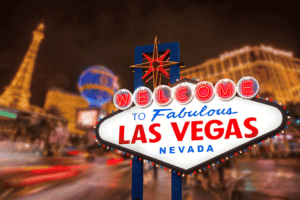 Neon light sign "Welcome to Fabulous Las Vegas"