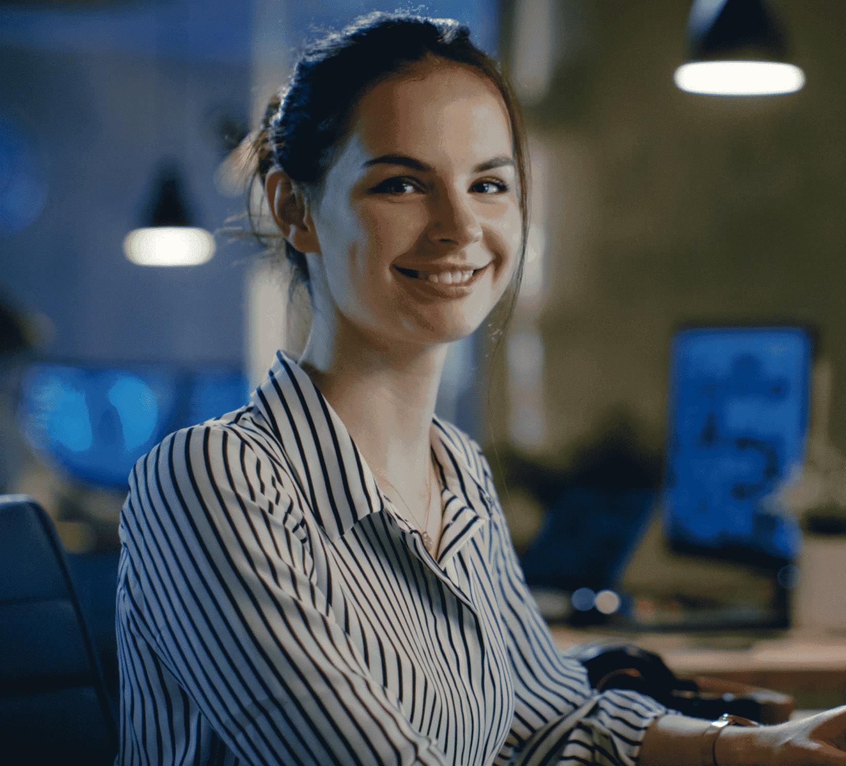 woman smiling