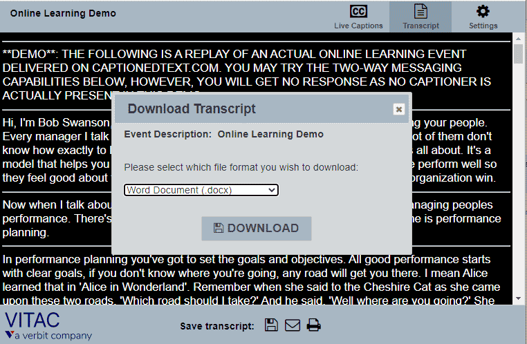 an image on how to download a transcript