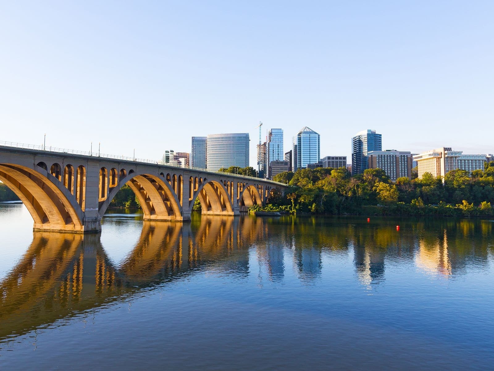 Photo of the Key Bridge spanning the Potomac River, connecting Washington, D.C., with Arlington, Va. for the M-Enabling blog