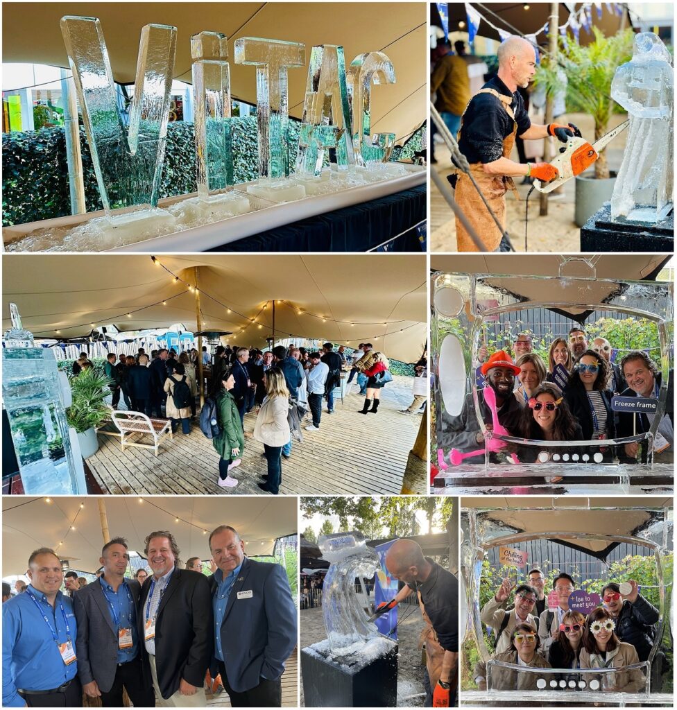 A collage of 7 photos taken at IBC ice breaker event